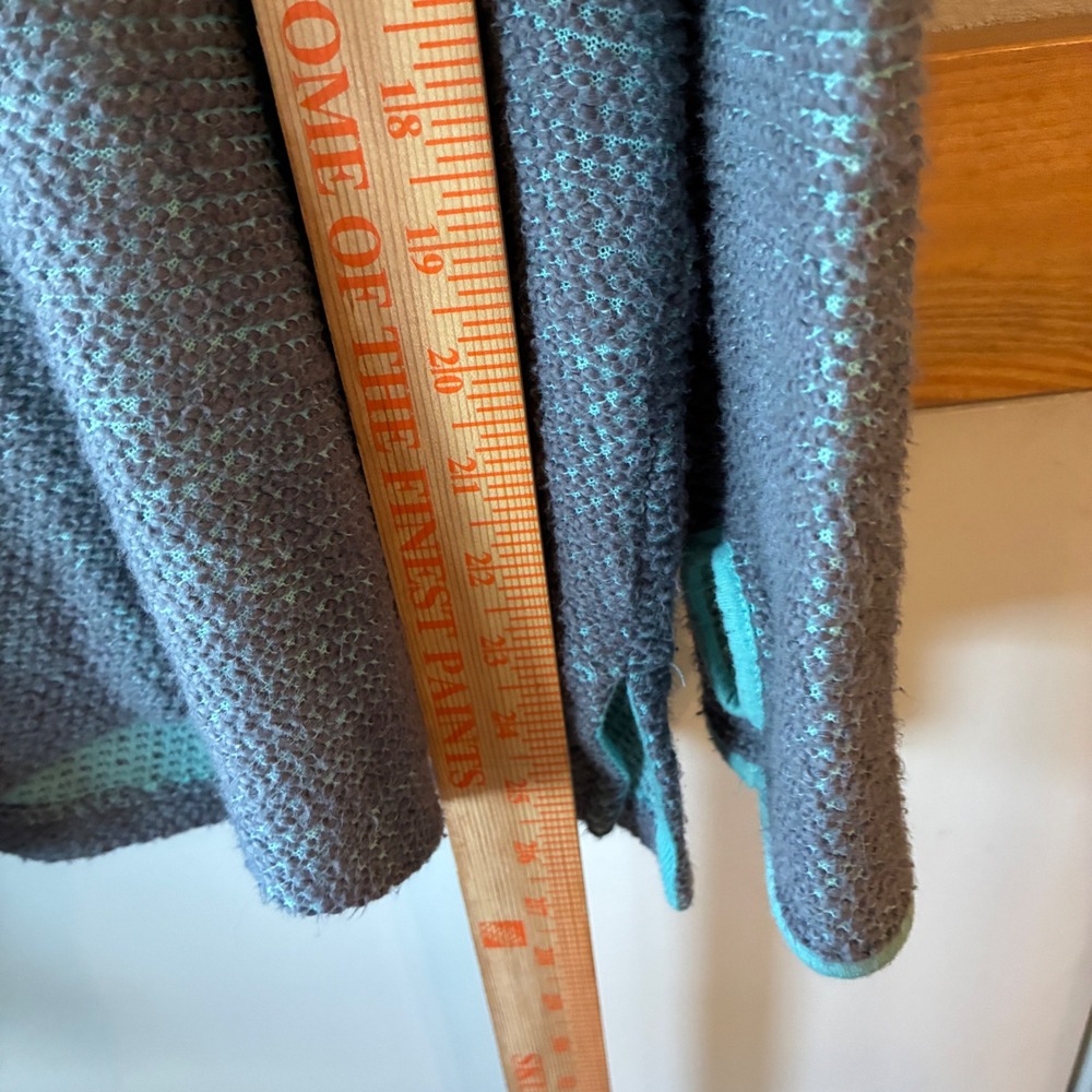 Jadelynn Brooke Cowl Neck Sweater Womens Small Grey Turqoise Lagenlook Granola - Picture 6 of 8